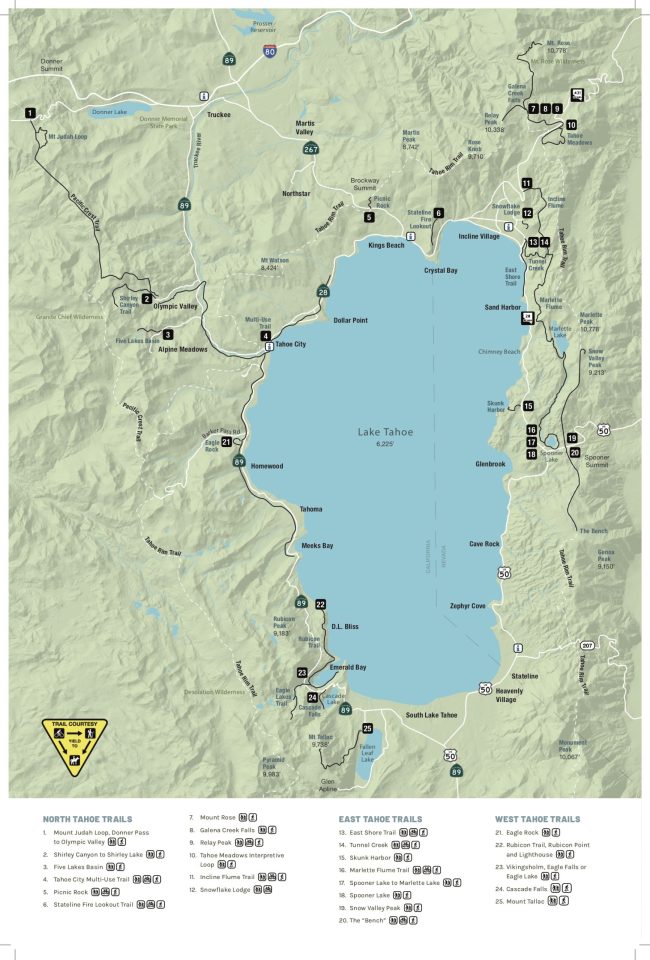 Lake Tahoe Trails Map